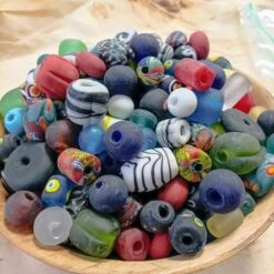 Assorted Handmade Glass Viking Beads From Birka