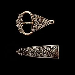 Borre Wolf Head Viking Belt Fittings -The Viking Dragon Shop ad bronze borre viking belt fittings set