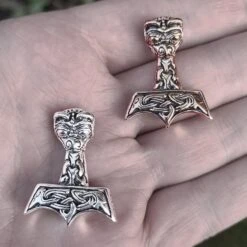 Ferocious Beast Thors Hammer Pendant -The Viking Dragon Shop ad ferocious beast thors hammers on hand silver and bronze