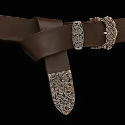 High Status Leather Viking Belt With Bronze Fittings -The Viking Dragon Shop ad gokstad belt bronze brown