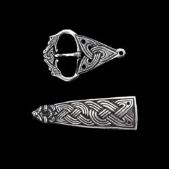 Borre Wolf Head Viking Belt Fittings -The Viking Dragon Shop ad silver borre viking belt fittings set