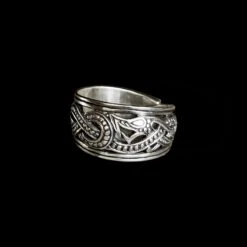 Silver Openwork Ringerike Viking Dragon Ring -The Viking Dragon Shop ad silver openwork viking dragon ring small