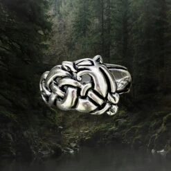 Silver Urnes Viking Dragon Ring -The Viking Dragon Shop ad silver urnes dragon ring large size