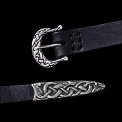 Urnes Style Viking Belt Fittings -The Viking Dragon Shop ad silver urnes viking belt set with black strap