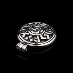 The Viking Dragon Shop -The Viking Dragon Shop ad silver viking good luck pendant angle view