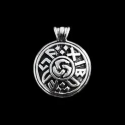 Silver Round Viking Luck Pendant