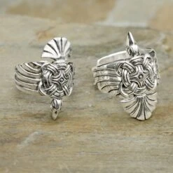 Silver Viking Raven Wing Ring -The Viking Dragon Shop ad silver viking raven wing rings on rock