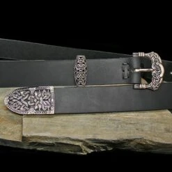 High Status Leather Viking Belt With Silver Fittings -The Viking Dragon Shop ad viking gokstad belt silver fittings black strap