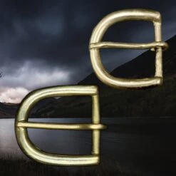 Solid Brass D-Buckle For Reenactment Belts -The Viking Dragon Shop ba 32mm wide brass reenactment d buckles different shapes