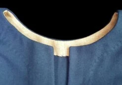 Handmade Mens Wool Viking Tunic -The Viking Dragon Shop blue wool tunic collar