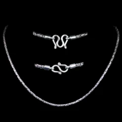 3mm Silver Viking King Chain Necklace With Loop Heads -The Viking Dragon Shop bs 3mm silver king chain with loop heads 172137