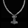 10mm Silver King Chain Necklace With Gotland Dragon Heads