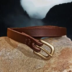 Long Leather Viking Belt With Brass Buckle -The Viking Dragon Shop bt 12mm leather viking belt brass buckle brown leather strap