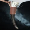 Viking Drinking Horn Leather Belt Hanger