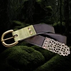 Custom Made 25mm (1 Inch) Wide Leather Viking Belt With Brass Buckle -The Viking Dragon Shop bt custom brown leather viking belt brass buckle brass buckle late bronze winchester strap end