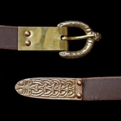 Fully Customisable Handmade Leather Viking Belt With Bronze Replica Fittings -The Viking Dragon Shop bt custom brown leather viking belt dot ring buckle large borre strap end plain buckle plate