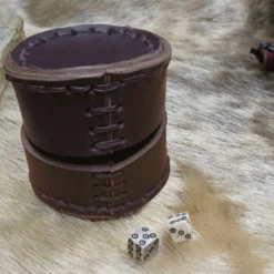 Meier Viking Dice Game -The Viking Dragon Shop bt handmade leather meier shaker with dice on fur
