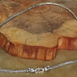 3.5mm Silver Snake Chain Necklace - Ferocious Wolf Heads -The Viking Dragon Shop bt silver 3.5mm ferocious wolf head snake chain