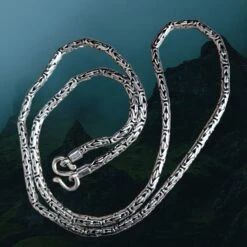 3mm Silver Viking King Chain Necklace With Loop Heads
