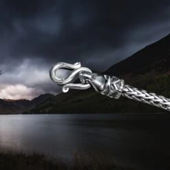 Silver S Clasp -The Viking Dragon Shop bt silver s clasp small attached to silver gotland dragon head on 3.5mm silver snake chain necklace