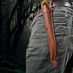 Finnish Puukko Hunting Knife With Leather Sheath -The Viking Dragon Shop ca puuko hunting knife in sheath on belt