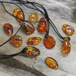 Amber Amulet Pendant -The Viking Dragon Shop eg medium amber amulet pendants on rock thonged and loose