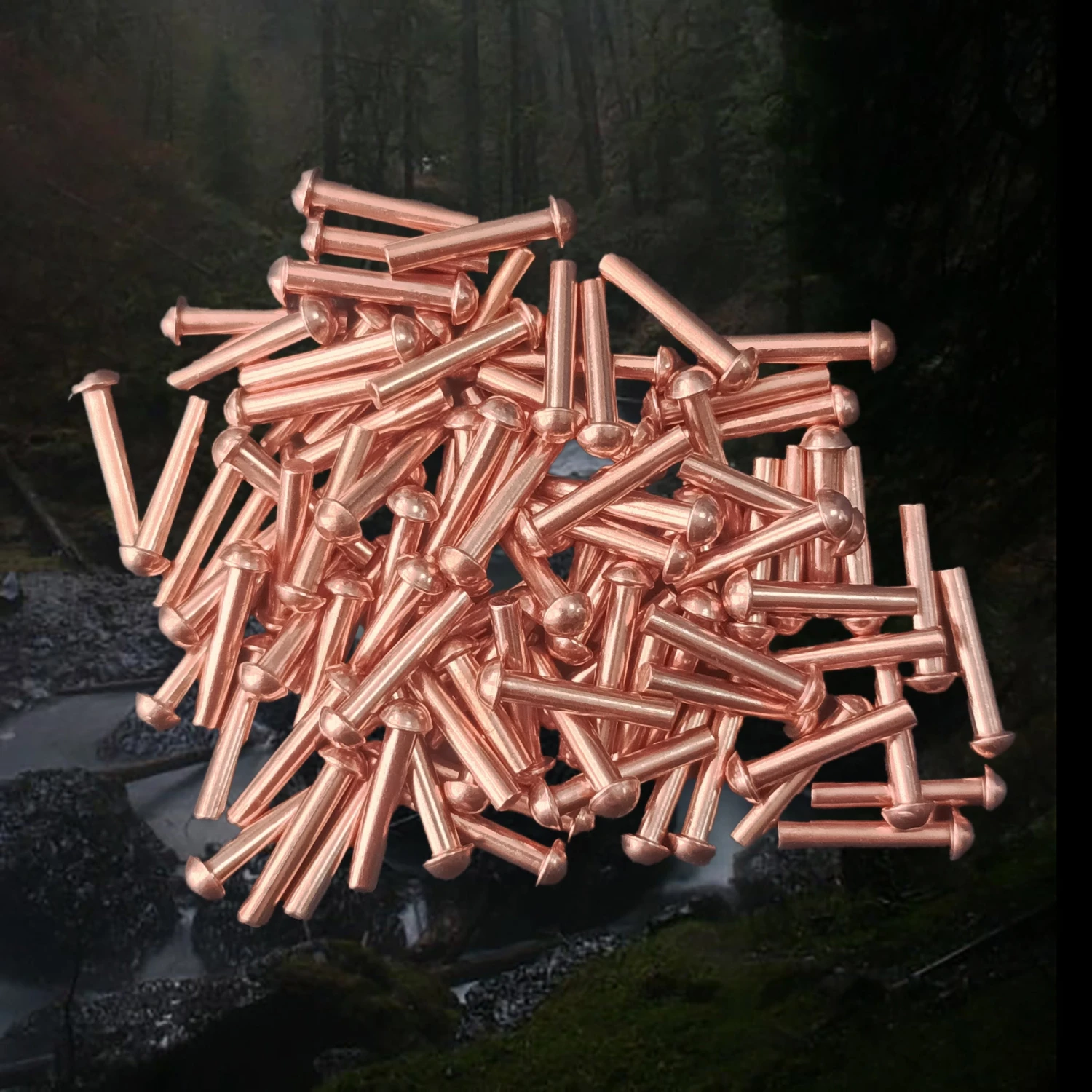 Dome Head Copper Rivets - 3/32 Inch X 1/2 Inch 1 Dome Head Copper Rivets - 3/32 Inch X 1/2 Inch