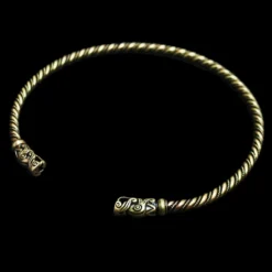 Bronze Twisted Gotland Dragon Neck Torc -The Viking Dragon Shop gb bronze twisted neck torque gotland dragon angle scaled