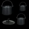 Hand-Forged Steel Cauldron With Cast Iron Handle