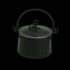 Hand-Forged Steel Cauldron With Cast Iron Handle -The Viking Dragon Shop gl medium iron cauldron with lid