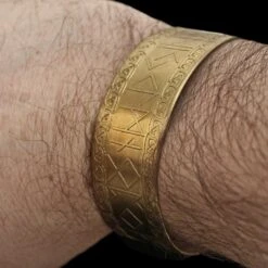 Elder Futhark Runic Cuff Bracelet -The Viking Dragon Shop ho runic cuff bracelet on