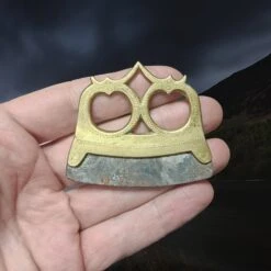 Bronze Birka Fire Striker With Flint Flake -The Viking Dragon Shop mc bronze viking age fire steel from birka on hand