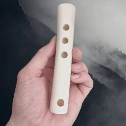 Handy Sized Bone Flute -The Viking Dragon Shop mp bone viking age replica flute in hand top holes view