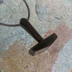 Large Black Horn Thors Hammer Pendant -The Viking Dragon Shop ms black horn large thors hammer pendant on leather cord angle