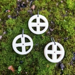 Bone Sun Cross Odin Pendant -The Viking Dragon Shop ms bone sun cross pendants on moss