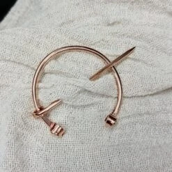 Bronze Clothes Pin / Cloak Pin / Fibula -The Viking Dragon Shop mw bronze large viking clothes pin hooked through linen