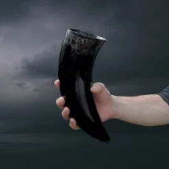 Ox Horn Polished Viking Drinking Horn -The Viking Dragon Shop nc ox horn polished viking drinking horn in hand 1 litre
