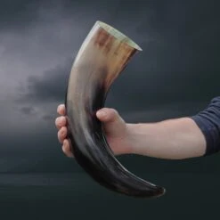 Ox Horn Polished Viking Drinking Horn -The Viking Dragon Shop nc ox horn polished viking drinking horn in hand 1.5 litre