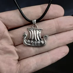Silver Drakkar Viking Ship Pendant -The Viking Dragon Shop nl silver drakkar viking ship pendant on hand