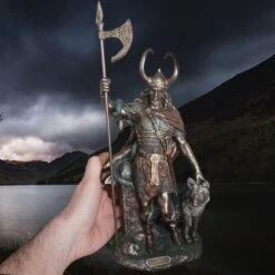 Large Resin Loki Statue - Norse God Mythology -The Viking Dragon Shop nn resin norse god statue loki in hand