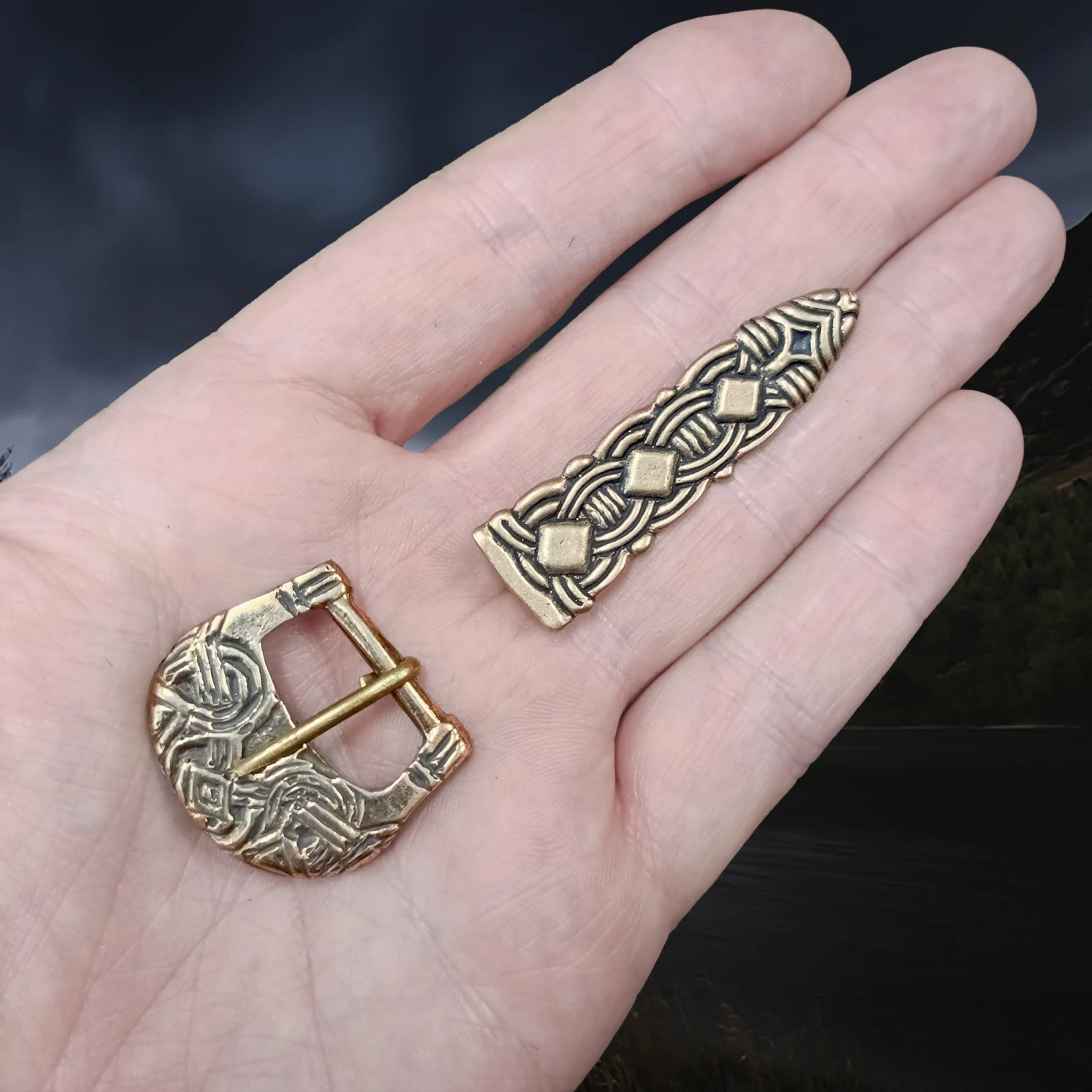 Bronze Borre Style Buckle Set From Birka 3 Bronze Borre Style Buckle Set From Birka - Image 3