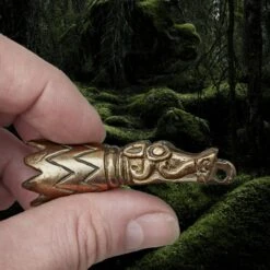 Medium Bronze Viking Drinking Horn Finial With Dragon Head