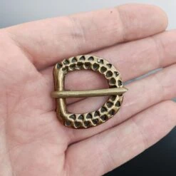 9th - 10th Century Bronze Replica Saxon Buckle With Stamped Design -The Viking Dragon Shop pc bronze sxaon buckle punched design on hand
