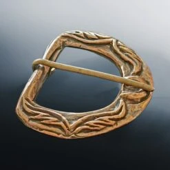 9th - 10th Century Bronze Replica Viking Buckle From Ostra -The Viking Dragon Shop pc bronze viking buckle ostra padoba side angle view