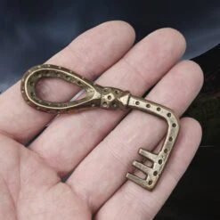 Large Bronze Viking Casket Key -The Viking Dragon Shop pc bronze viking casket key other side on hand