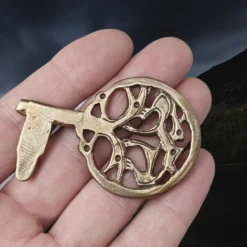 Large Bronze Round Viking Key From Uppakra -The Viking Dragon Shop pc bronze viking key from uppakra other side on hand
