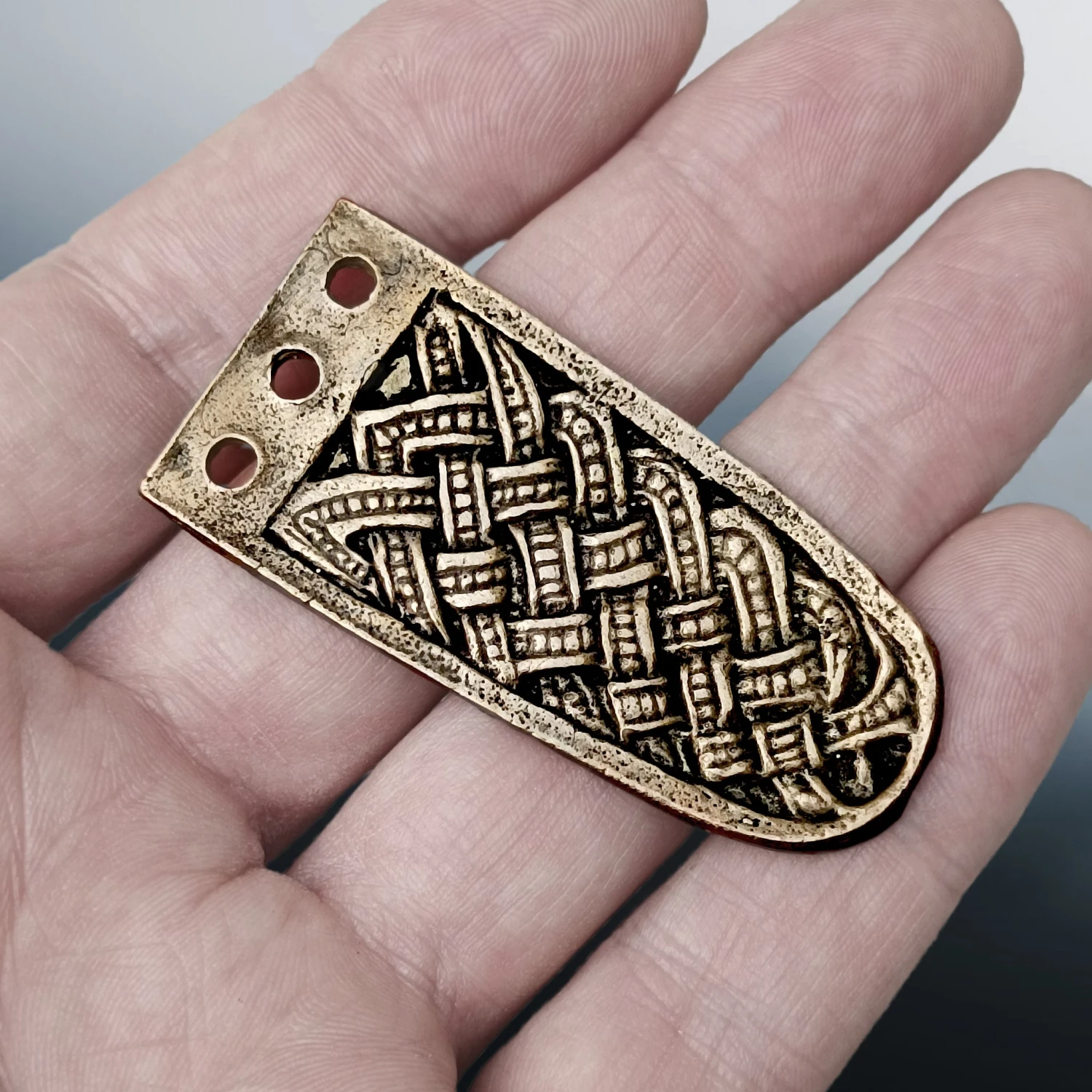 Bronze Viking / Saxon Strap End With Cross Hatching From York 1 Bronze Viking / Saxon Strap End With Cross Hatching From York