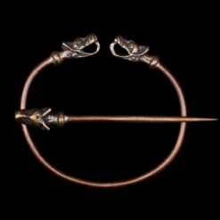 Bronze Penannular Brooch With Icelandic Wolf Heads