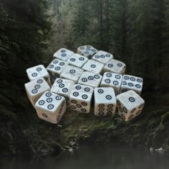 Small Bone Viking Dice With Dot And Ring Marks