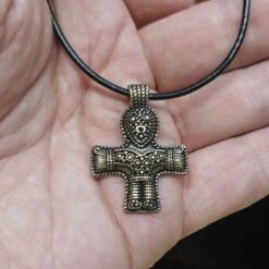 Bronze Crucifix Pendant -The Viking Dragon Shop pp bronze crucifix pendant on thong on hand